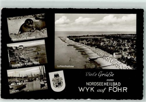 Wyk Fliegeraufnahme Wappen Seehund Hafen Segelboote