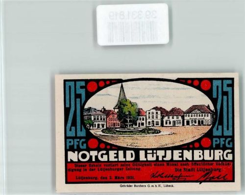 Lütjenburg Notgeld 25 Pfennig Aussichtsturm