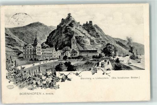 56341 W5424 Kamp-Bornhofen , Rhein 1907 - Burgen Sternberg und Liebenstein - Die feindlichen Brüder