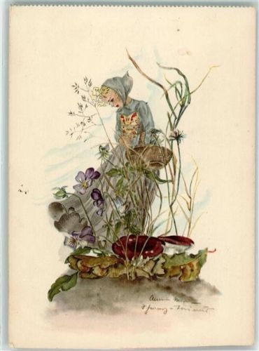 Anne-Marie Torinus Pilze Korb Veilchen Frau Nr 1036