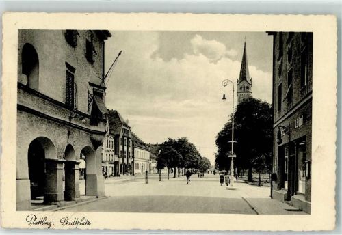 Plattling WK II Stadtplatz Pfarrkirche St. Maria Magdalena