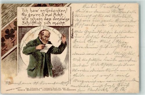 1897 Ich haw en Gedangen Das lustigste Buch der Welt Edwin Boormann Kleeblätter sign. Arthur Lewich