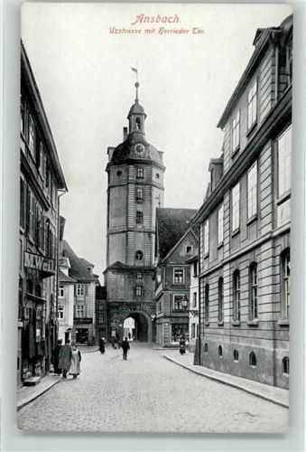 91522 W8800 Ansbach , Mittelfr - Uzstraße mit Herrieder Tor M. Weil Geschäfte