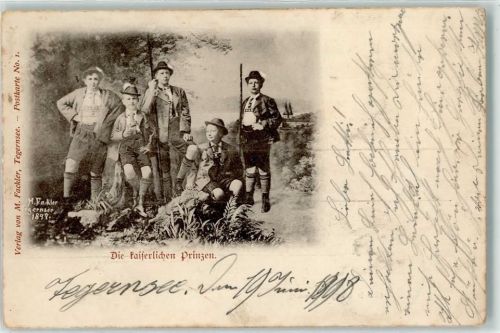 Kinder Kaiser Wilhelm II sign.M Fackler 1897 Postkarte Nr.1