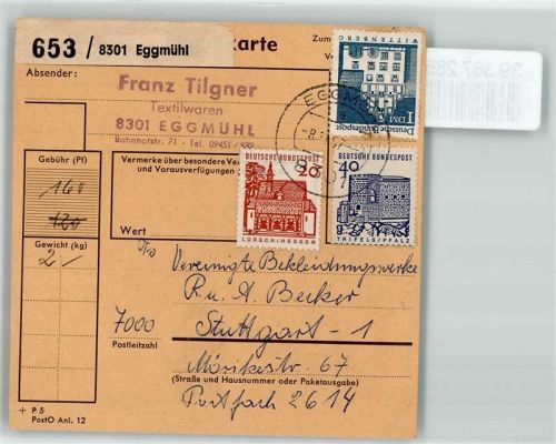 Eggmühl Paketkarte