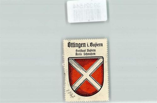 Oettingen Vignette Wappen Freistaat Bayern Kreis Schwaben