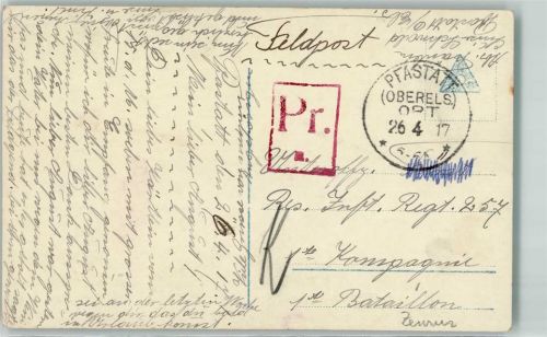 Pfastatt 1917 Stempel Pr.