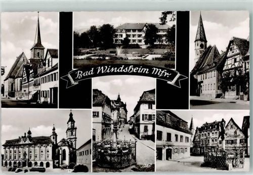 Bad Windsheim Kurhaus Rathaus Omnibus Oldtimer Kirche St.Kilian Schöne Brunnen Seekapelle
