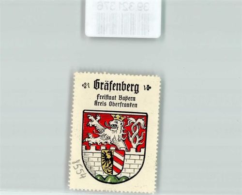 Gräfenberg Vignette Wappen Freistaat Bayern Kreis Oberfranken