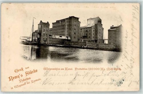 Douai 1902 Weizenmühlen am Kanal 180000 Kg. Mehl täglich Gruß Remn´s Stärke Fabriken