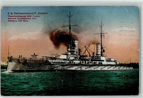 Turbinenlinienschiff Kaiserin gelaufen Kiel Marine WK I 1917