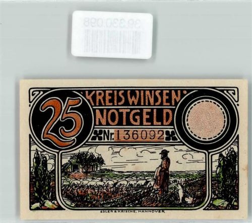 Winsen Notgeld 25 Pfennig des Kreises Winsen Nr. 136092