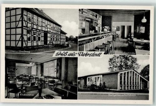 Wahrstedt Gasthaus Dorfkrug Unterberg- Emailleschild Gaststube Klubzimmer Dorfgemeinschaftshaus