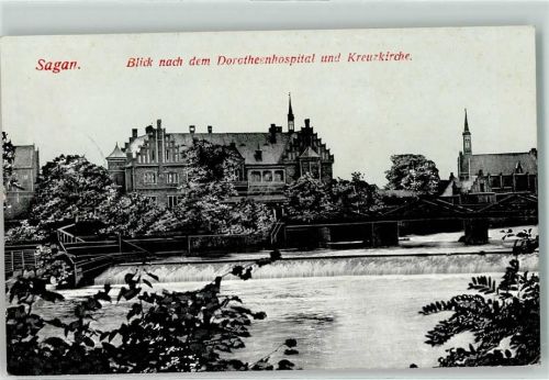 Sagan Zagan - Blick nach dem Dorotheenhospital und Kreuzkirche