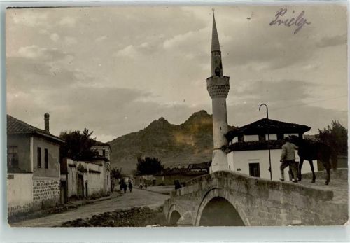 Prilep - Turm Mann Pferd Ort handschriftlich