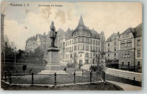 08209 O9700 Auerbach , Vogtl 1910 - Schulstraße