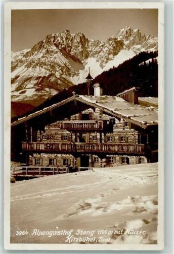 Kitzbühel Alpengasthof Stang 1100 m mit Kaiser Winter Schnee