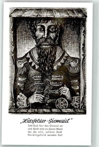 Heidingsfeld Hätzfelder Giemaul Figur am Rathaus