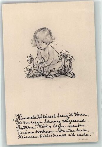Mädchen in Blumen Gedicht Verlag Henke Nr.157