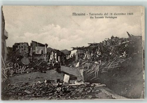 Messina 1908 Erdbeben vom 28. 12.1908 Via Torrente Portalegna