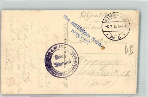 Courtrai Kortrijk Rekrutendepot d. 27. Infanterie-Division Stempel aus militärischen Gründen verzögert Portail de Groeninghe Feldpoststempel WK I 1916