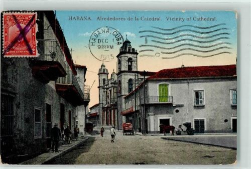 Havanna 1913 Alrededores de la Catedral Kutsche