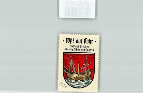 Wyk Vignette Wappen Freistaat Preußen Provinz Schleswig Holstein