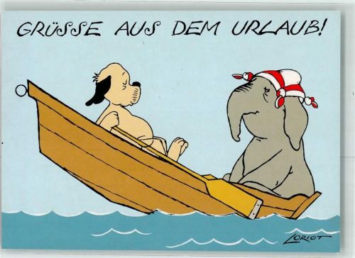 Loriot Grüße aus dem Urlaub Elefant Hund