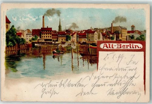 10115 W1000 Berlin, unsortiert 1899 Lithographie Alt-Berlin Hafen