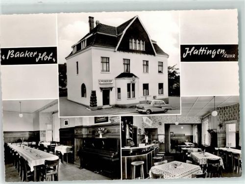 45525 W4320 Hattingen , Ruhr - Gasthaus Baaker Hof Gastraum Klavier Tresen Opel Rekord