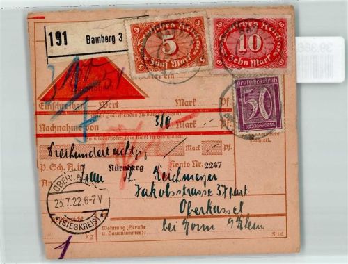 Bamberg Paketkarte