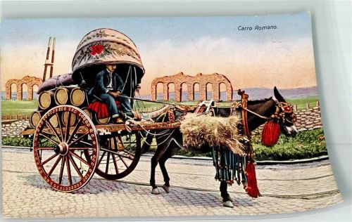 Esel Carro Romano Weinfässer Scan verzogen Italien