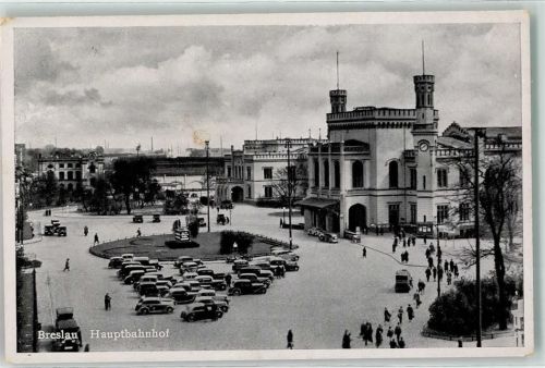 Breslau Wroclaw - Hauptbahnhof Oldtimer