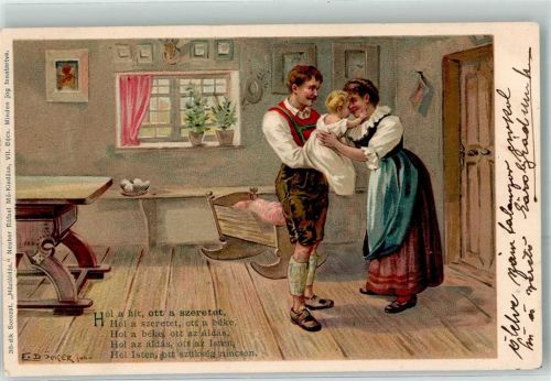 1900 Baby Spruch Eltern Tracht
