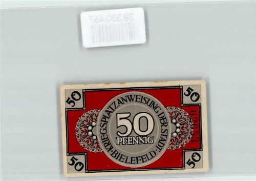 Bielefeld 1918 Notgeld Kriegsplatzanweisung der Stadt Bielefeld 50 Pfennig Nr. 62653