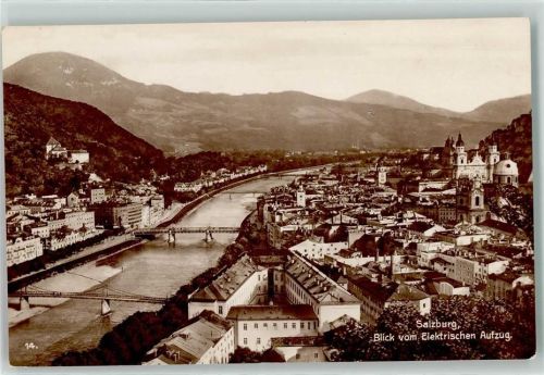Salzburg Blick vom Elektrischen Aufzug Trinks Bildkarte Österreich 7 Reihe 107 Bild 2
