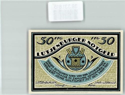 Lütjenburg Notgeld Gutschein 50 Pfennig De Bottermelkskrieg Der erste Schuß Nr. 2