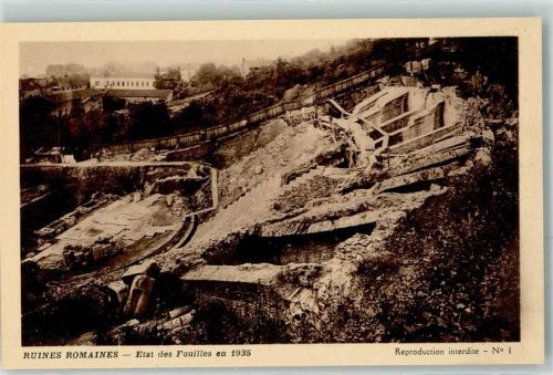 Lyon Ruines Romaines Etat des Fouilles en 1935