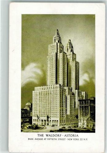 New York City - The Waldorf Astoria Hotel Park Avenue at Fiftieth Street