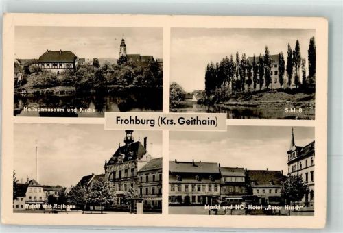 Frohburg Heimatmuseum u. Kirche Schloß Markt HO-Hotel Roter Hirsch