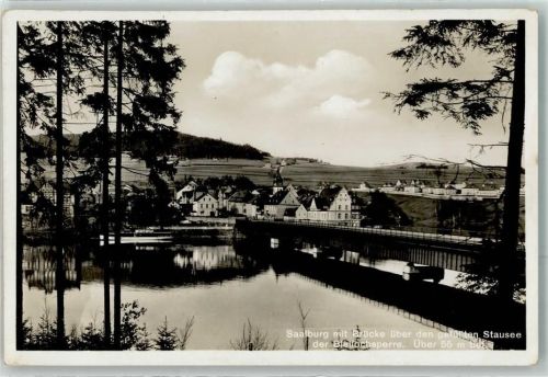 Saalburg Saalburg mit Brücke ü. d. Stausee der Bleilochsperre