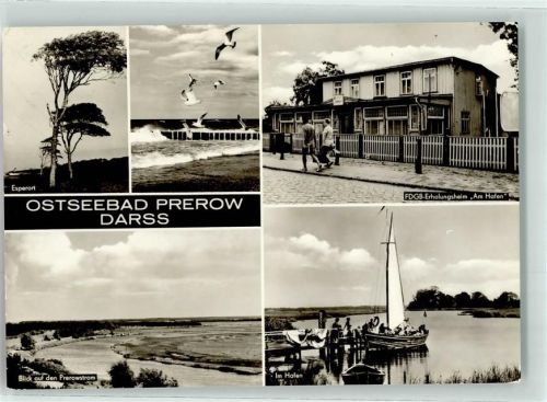 18375 O2383 Ostseebad Prerow - Strand Möwen Erholungsheim Am Hafen Segelboot
