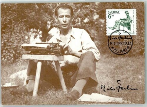 Nils Ferlin Schwedischer Dichter Briefmarke Schreibmaschine