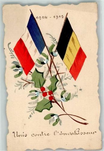 1914 Vereint gegen den Feind Flagge Belgien Misteln