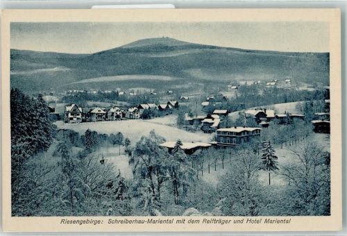 Schreiberhau Szklarska Poreba - Winter Mariental mit dem Reifträger und Hotel Mariental