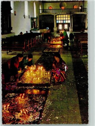 Chichicastenango Foto AK Kirche Inneres St. Thomas Kerzen