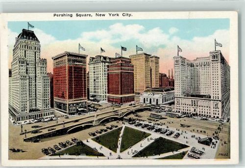 New York City Pershing Square Murray Hill Hotel Belmont Biltmore Commondore Grand Central railway Terminal Fahne Auto