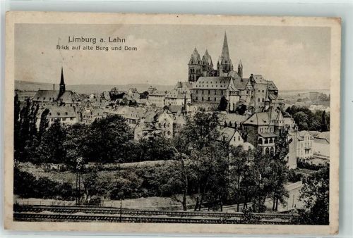 Limburg 1917 Burg Limburg Limburger Dom Bahnlinie