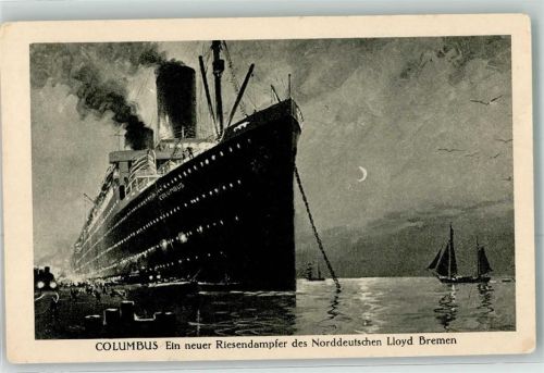 Norddeutscher Lloyd Segelboot Eisenbahn Nacht