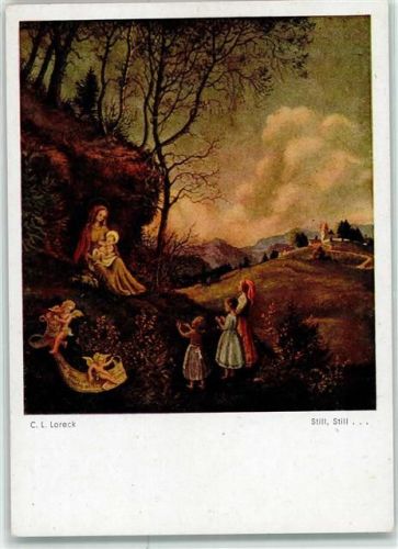 sign.C.L.Loreck Jesuskind Maria Engel Still Still Lizenz US W 1005